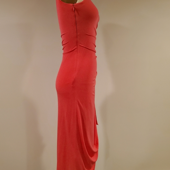 Cache designer brand RED dress contour bodycon with bead detailing / zipper, S - Picture 8 of 14